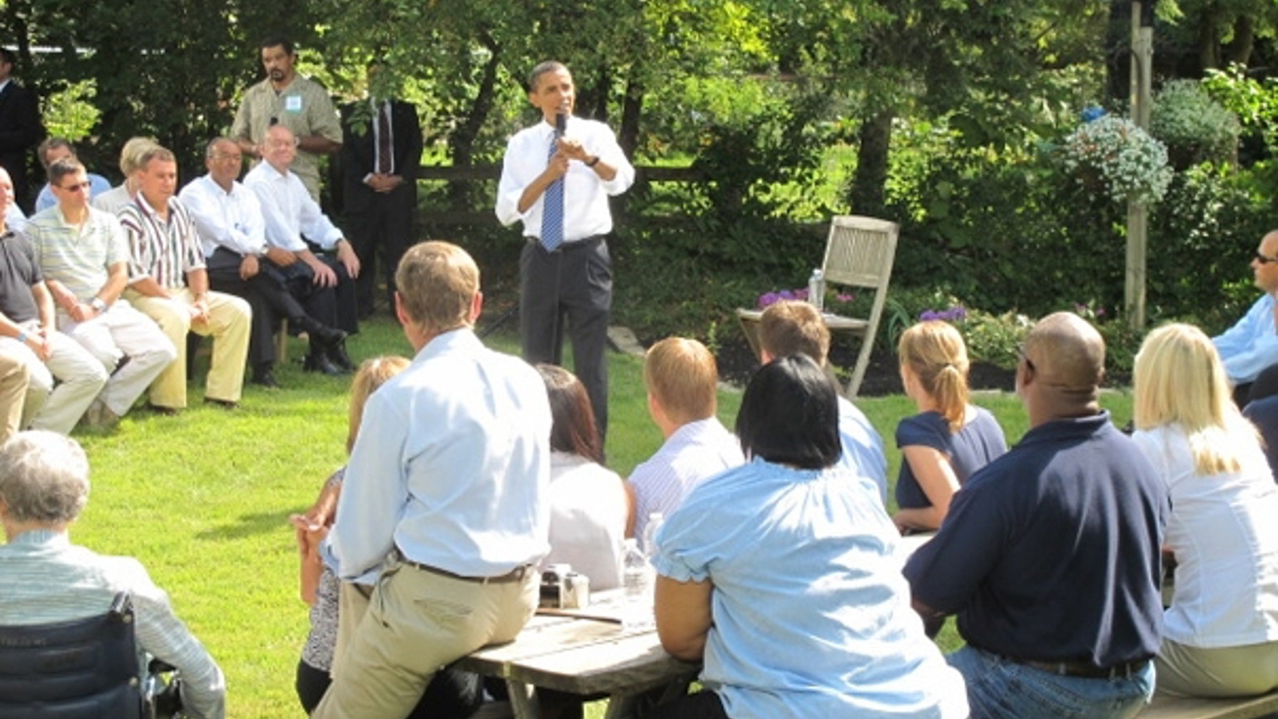 Aug. 18: President Obama holds a discussion on the economy and other issues with a group of Ohio families at a private residence.