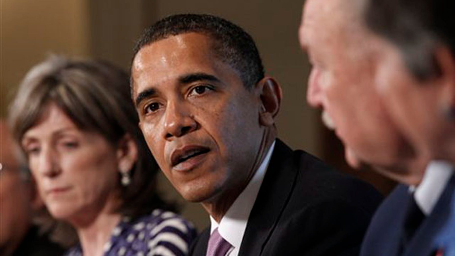President Obama meets with members of his Cabinet to discuss the response to the BP oil spill June 7 in the White House. (AP Photo)
