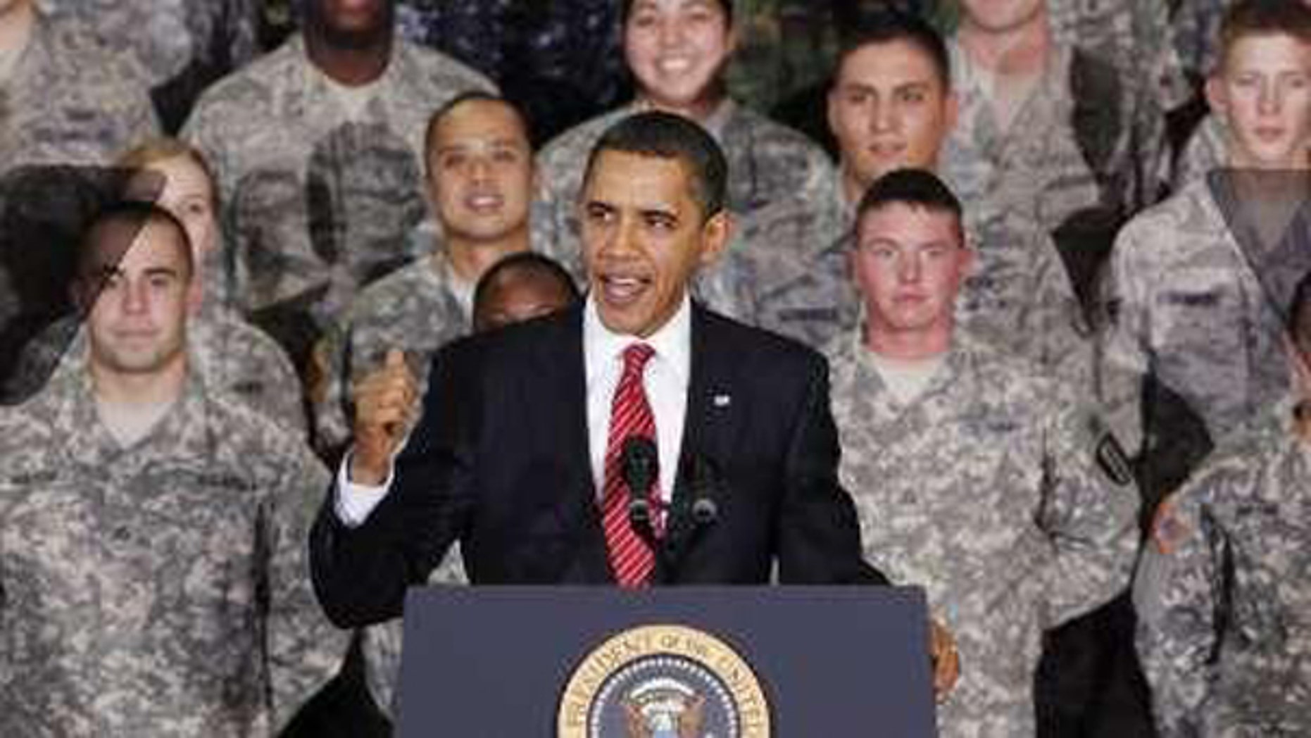 President Obama delivers a speech during a rally with troops at Osan Air Base in South Korea Nov. 19. (Reuters Photo)
