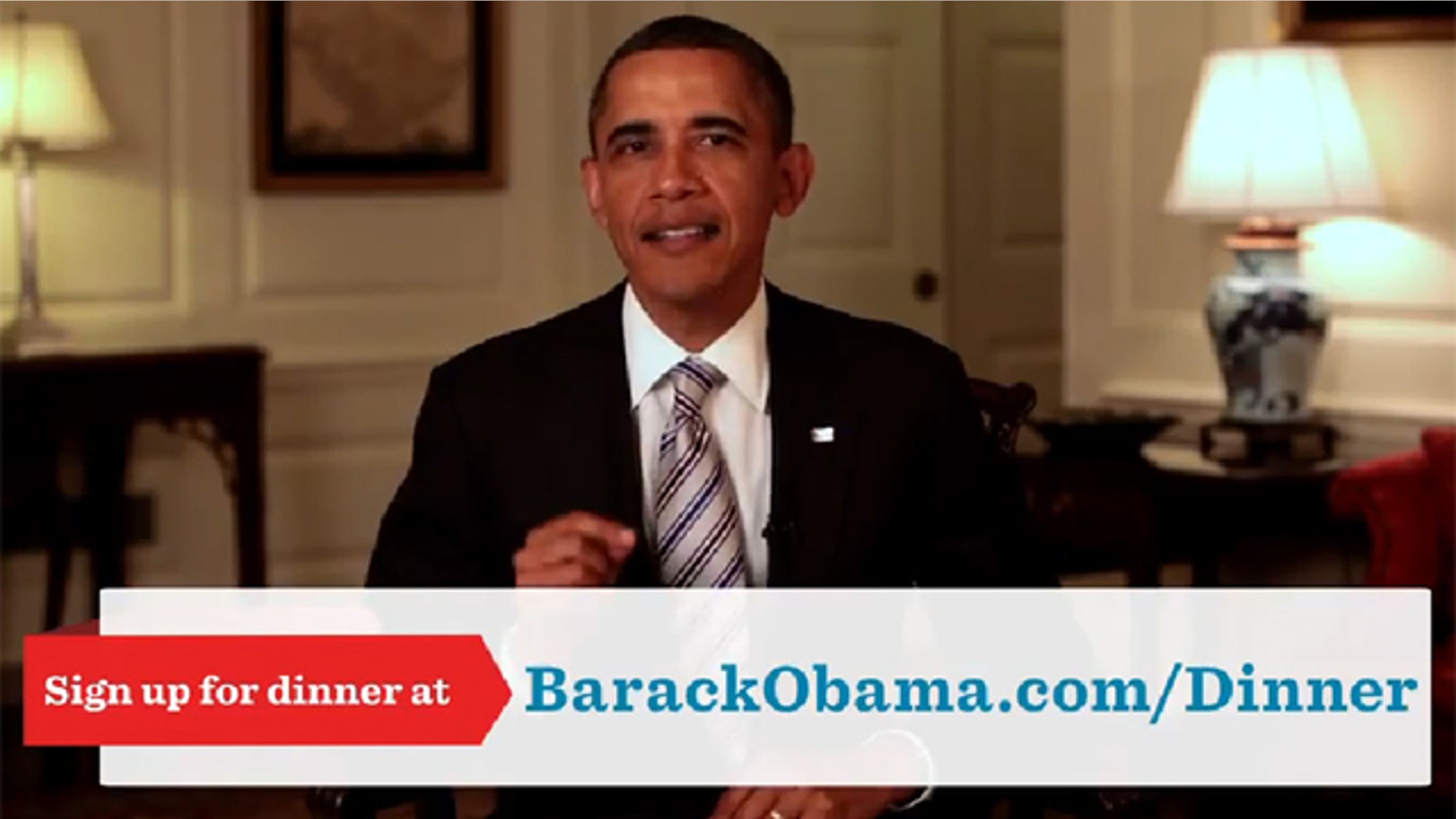 Shown here is an image from a recent campaign ad featuring President Obama.