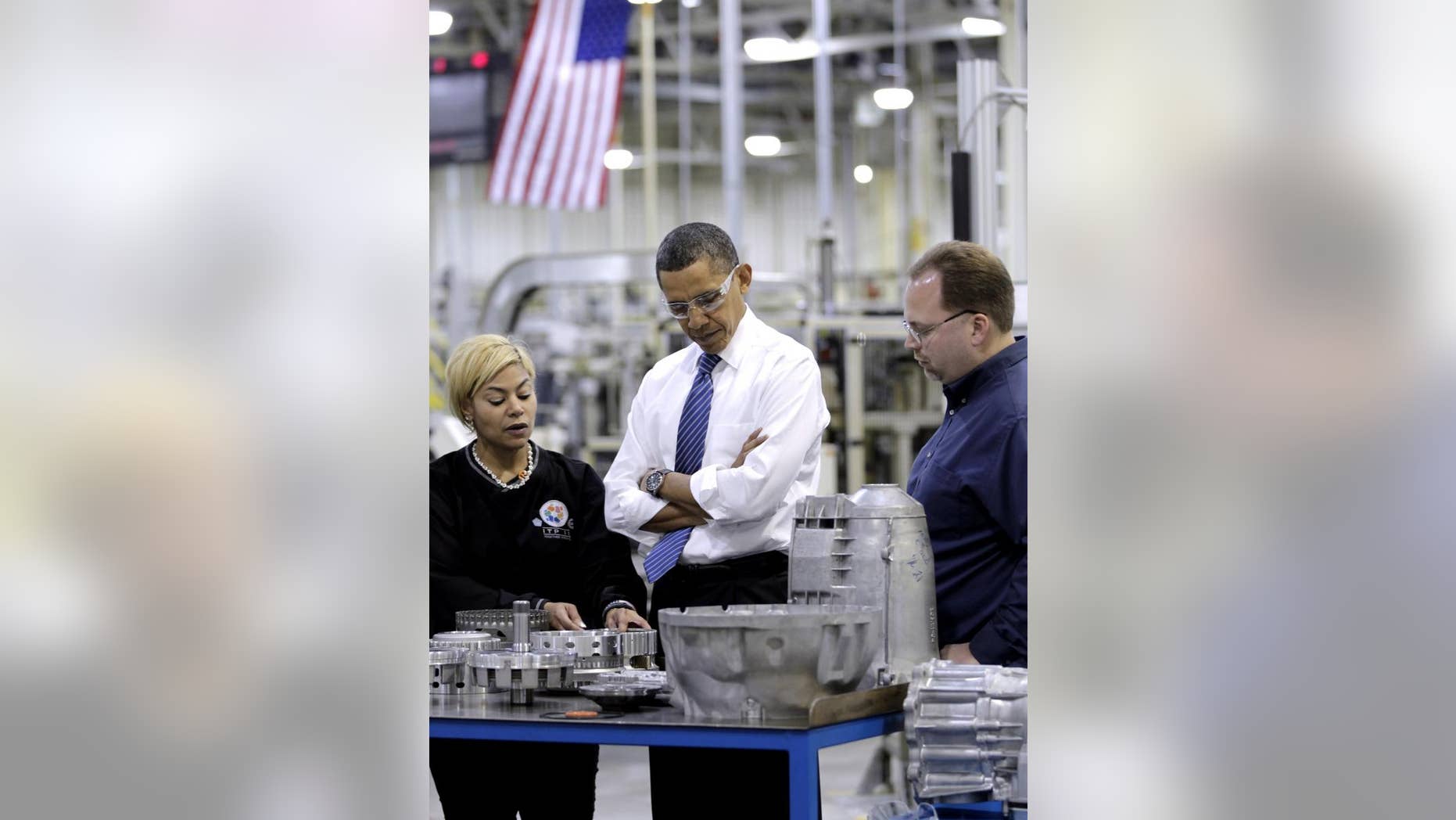 President Barack Obama tours Chrysler's Indiana Transmission Plant II in Kokomo, Ind., Tuesday, Nov. 23, 2010. (AP Photo/J. Scott Applewhite)