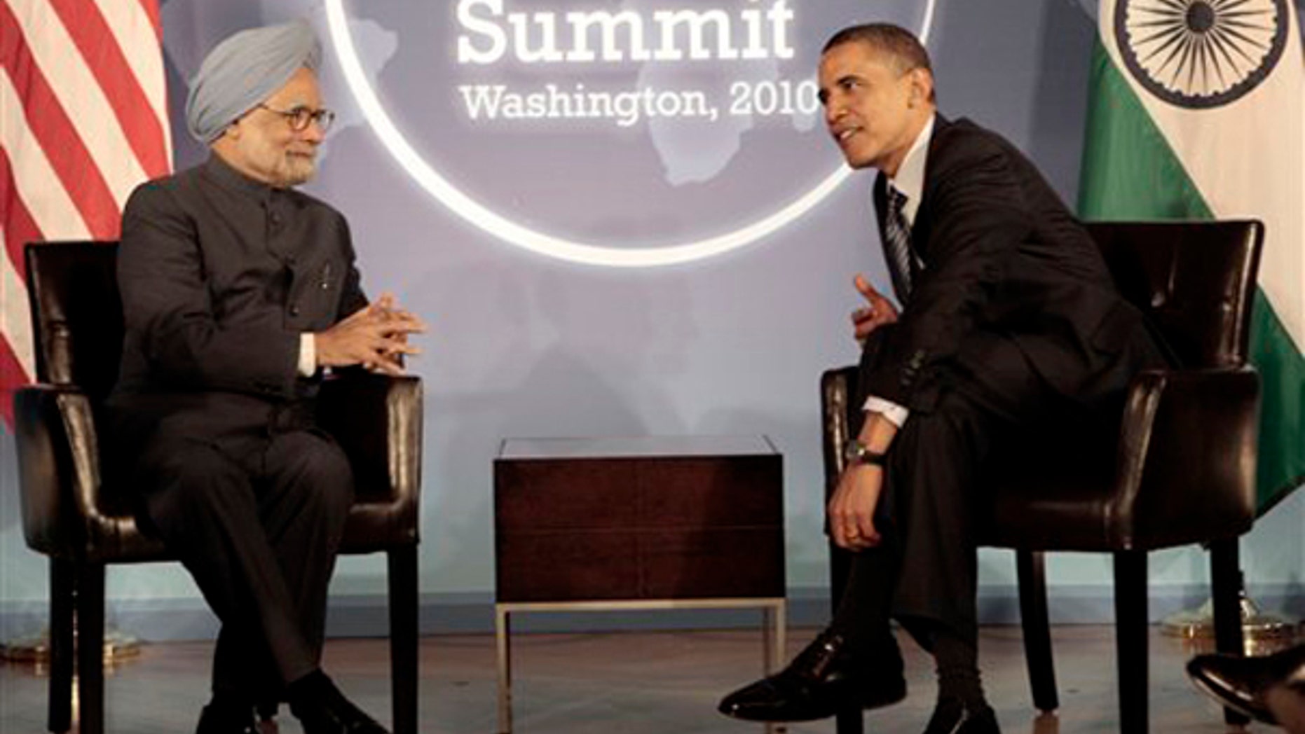 President Obama meets with India's Prime Minister Manmohan Singh in advance of the Nuclear Security Summit in Washington April 11. (AP Photo)