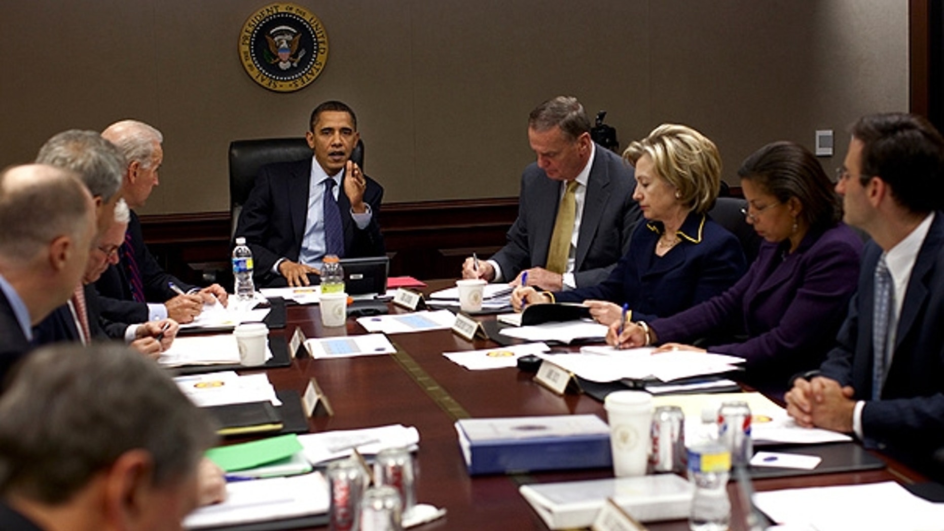 Nov. 23, 2009: President Obama holds a meeting on Afghanistan in the Situation Room. (White House)