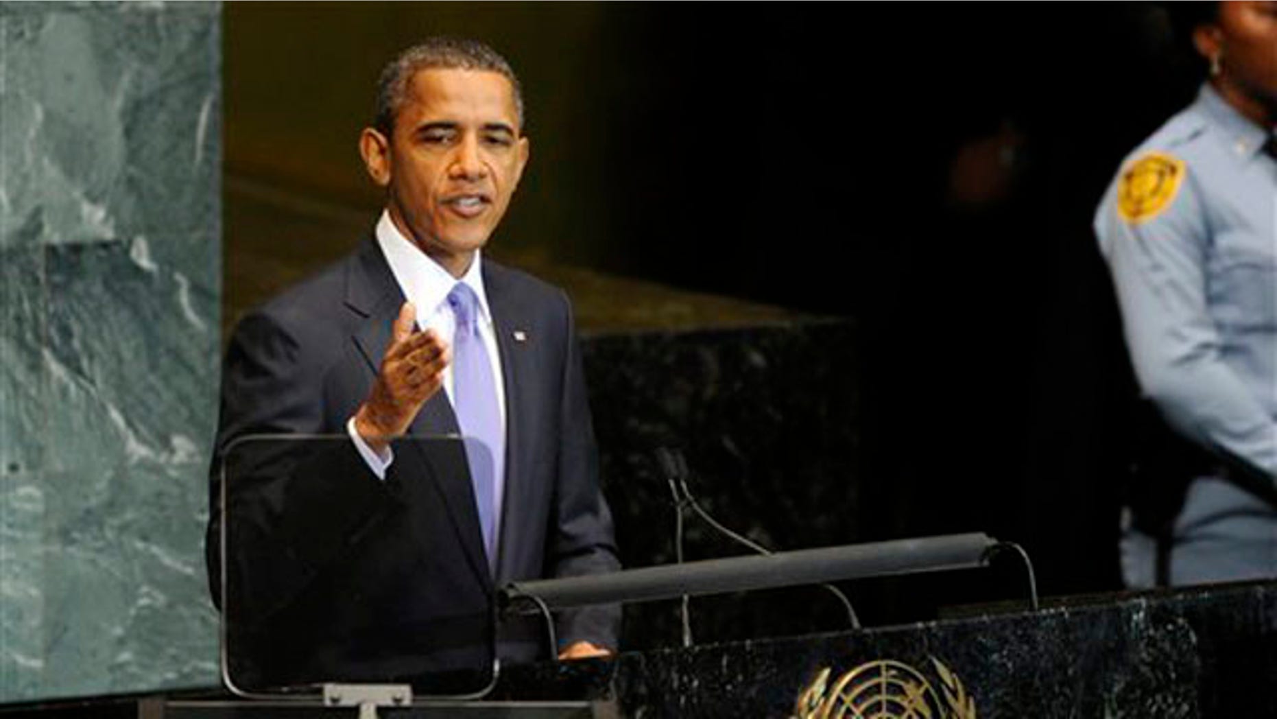 President Obama addresses the United Nations General Assembly Sept. 23. (AP Photo)