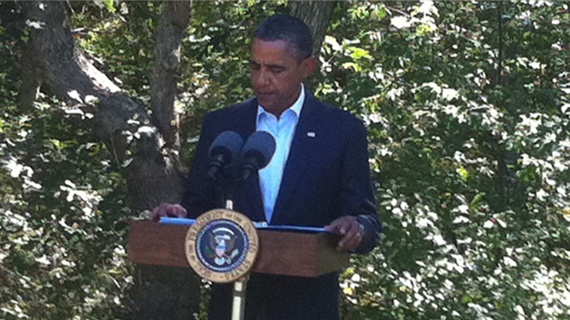 President Obama discusses the developments in Libya in Martha's Vineyard Aug. 22.