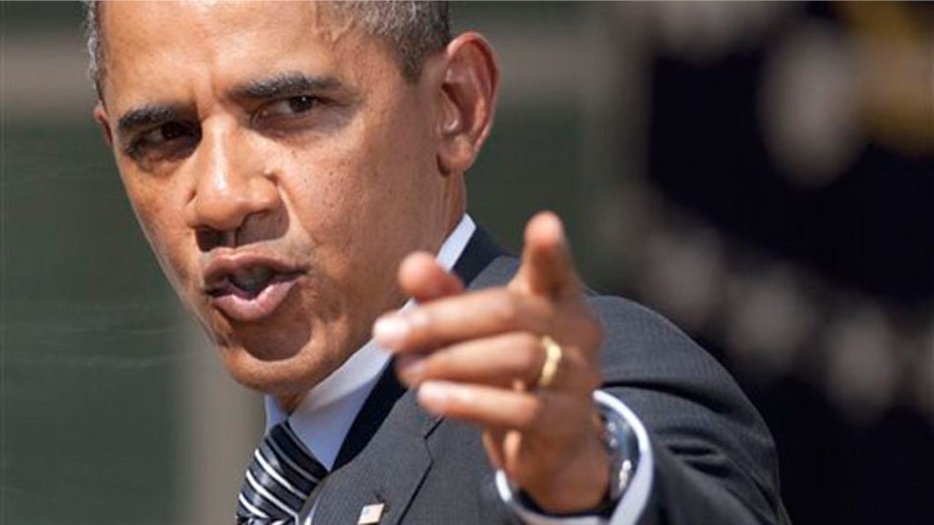 President Obama gestures after a statement in the Rose Garden of the White House in Washington Aug. 31.