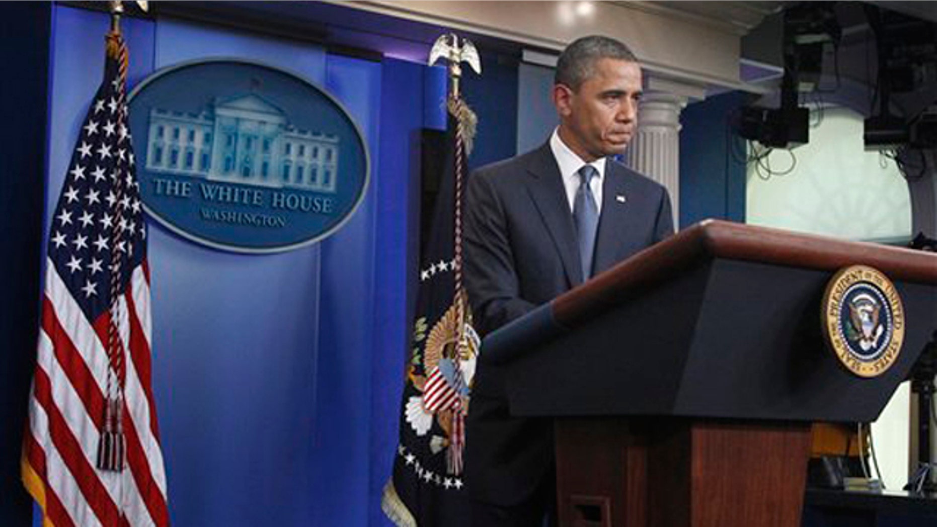 President Obama speaks to reporters July 19 in the the briefing room of the White House in Washington.