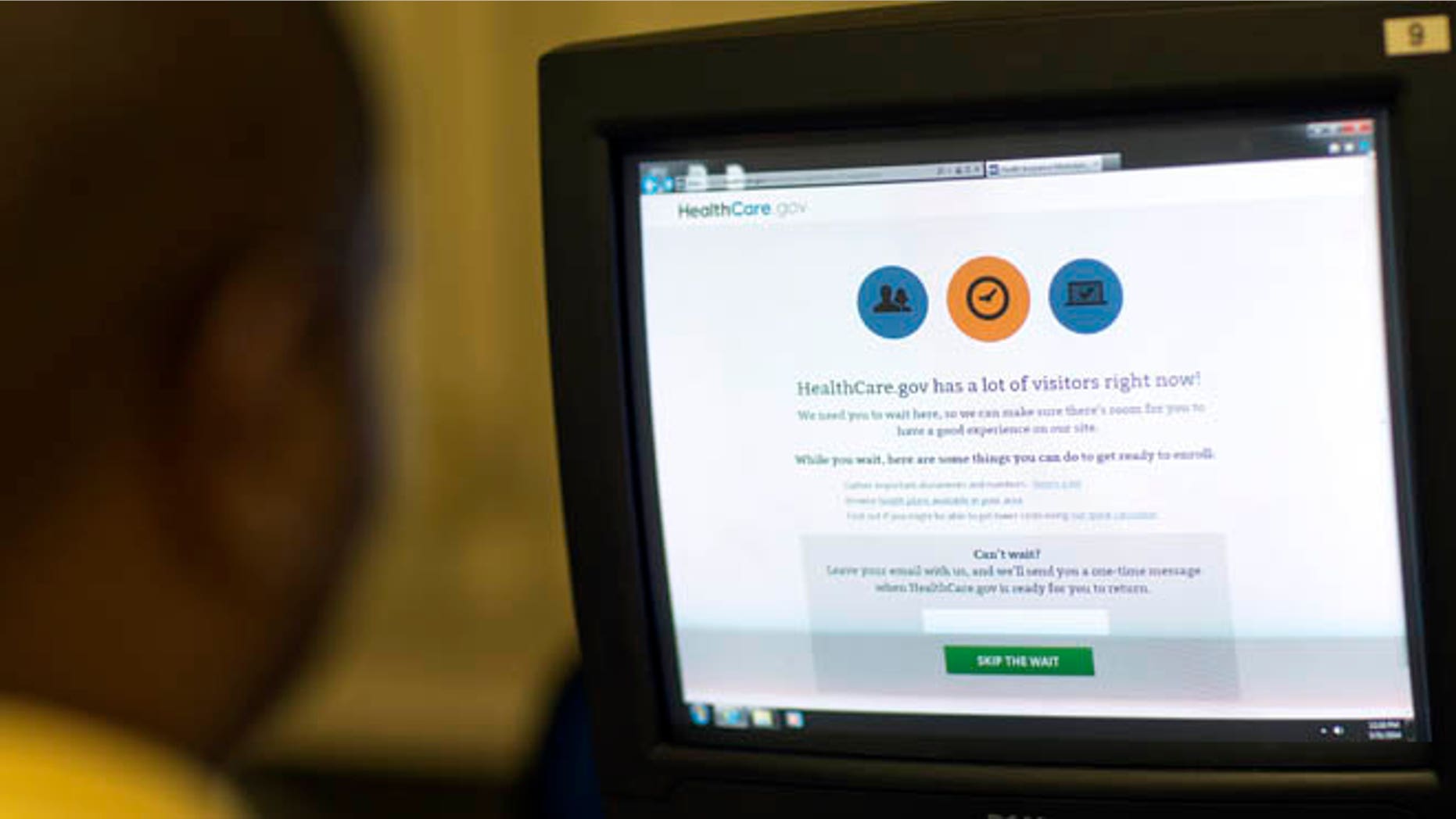 March 31, 2014: An applicant is shown trying to sign up for health insurance on Healthcare.gov.