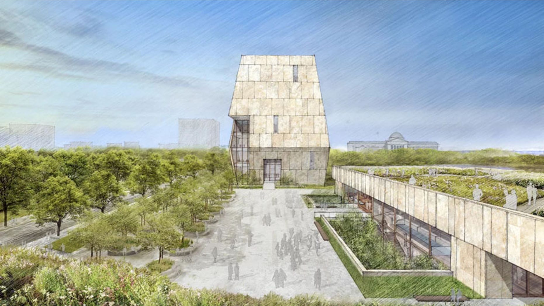 The Obama Presidential Center design, as seen from the south side of the campus.