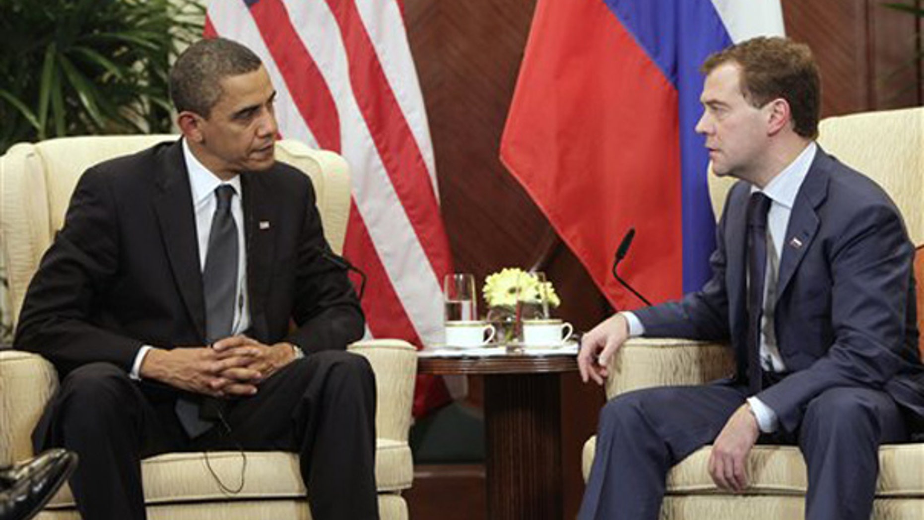 Nov. 15: President Barack Obama meets with Russia's President Dmitry Medvedev on the sidelines of the APEC summit in Singapore. (AP)