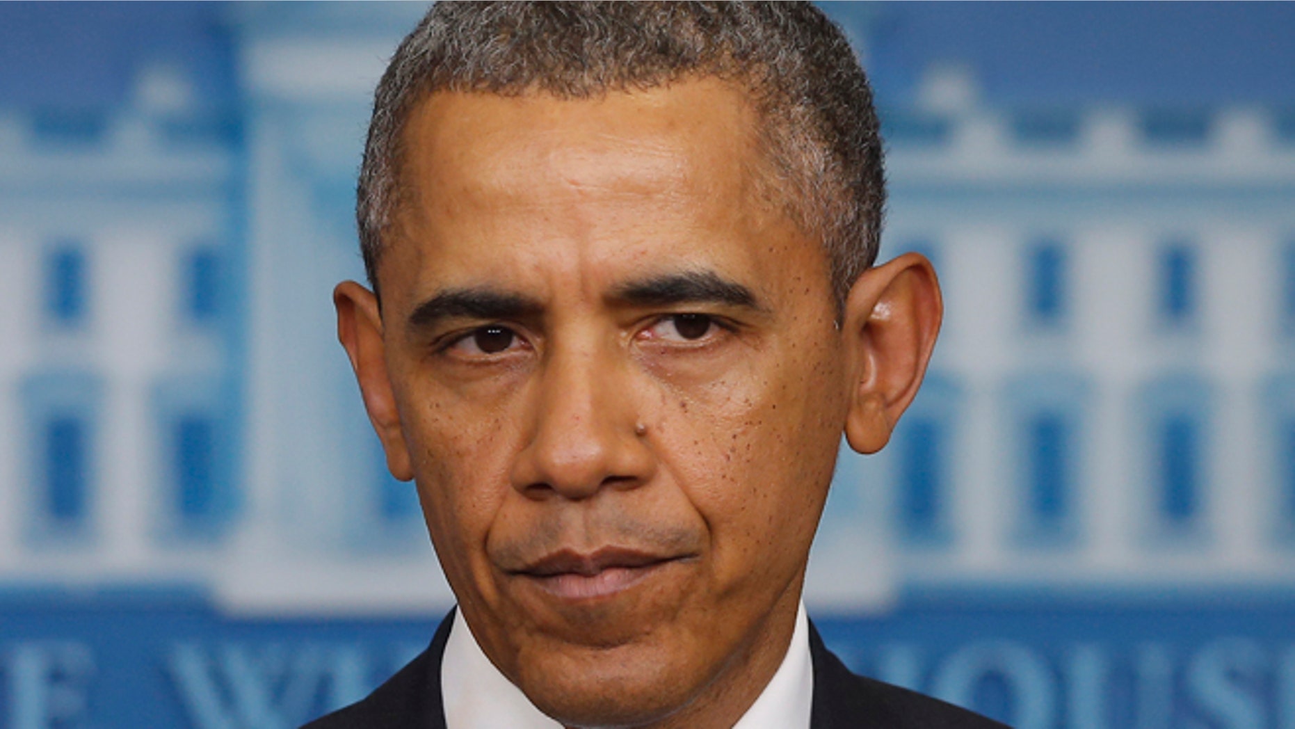 Feb. 28, 2014: President Barack Obama speaks about Ukraine in the James Brady Press Briefing Room at the White House in Washington.