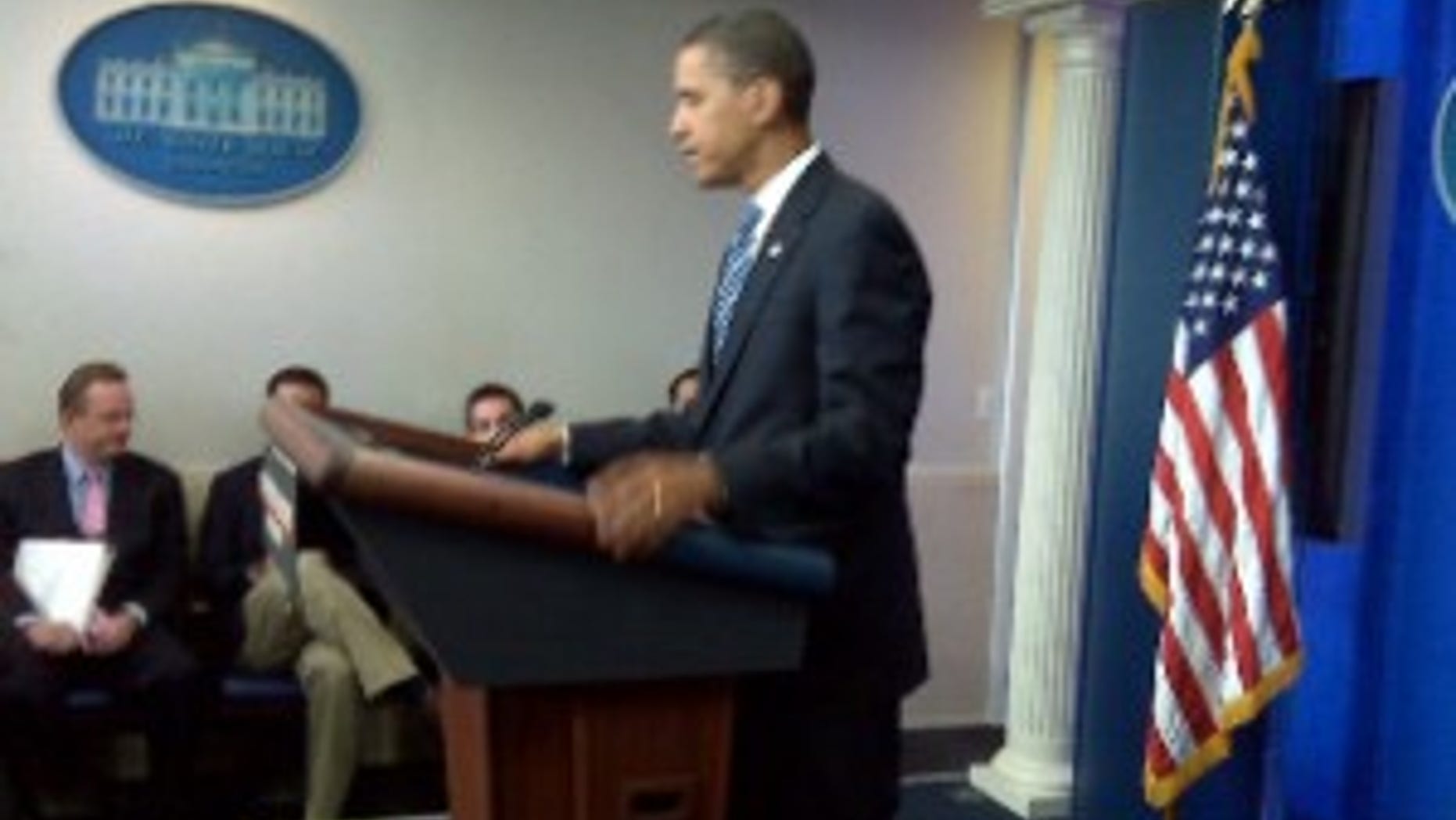 President Obama in the Brady Press Briefing Room, July 24, 2009
