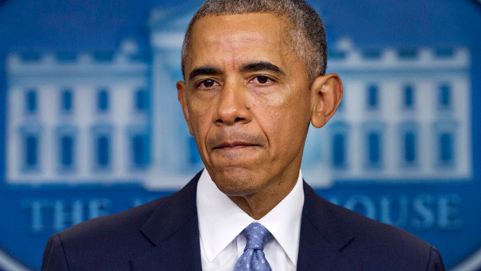 President Barack Obama speaks about the Baton Rouge, La., shooting of police officers, Sunday, July 17, 2016, from the briefing room of the White House in Washington. (AP Photo/Jacquelyn Martin)