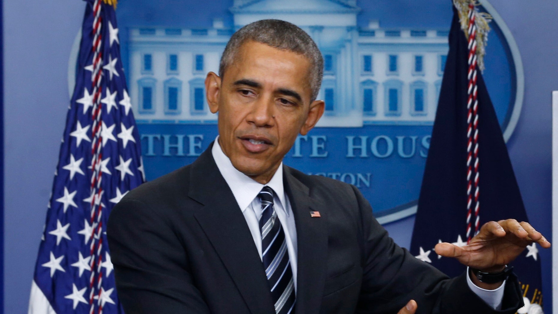 File photo - U.S. President Barack Obama delivers a statement on the economy following the release of the January jobs report, in the Brady Press Briefing Room at the White House in Washington, Feb. 5, 2016. (REUTERS/Jonathan Ernst)