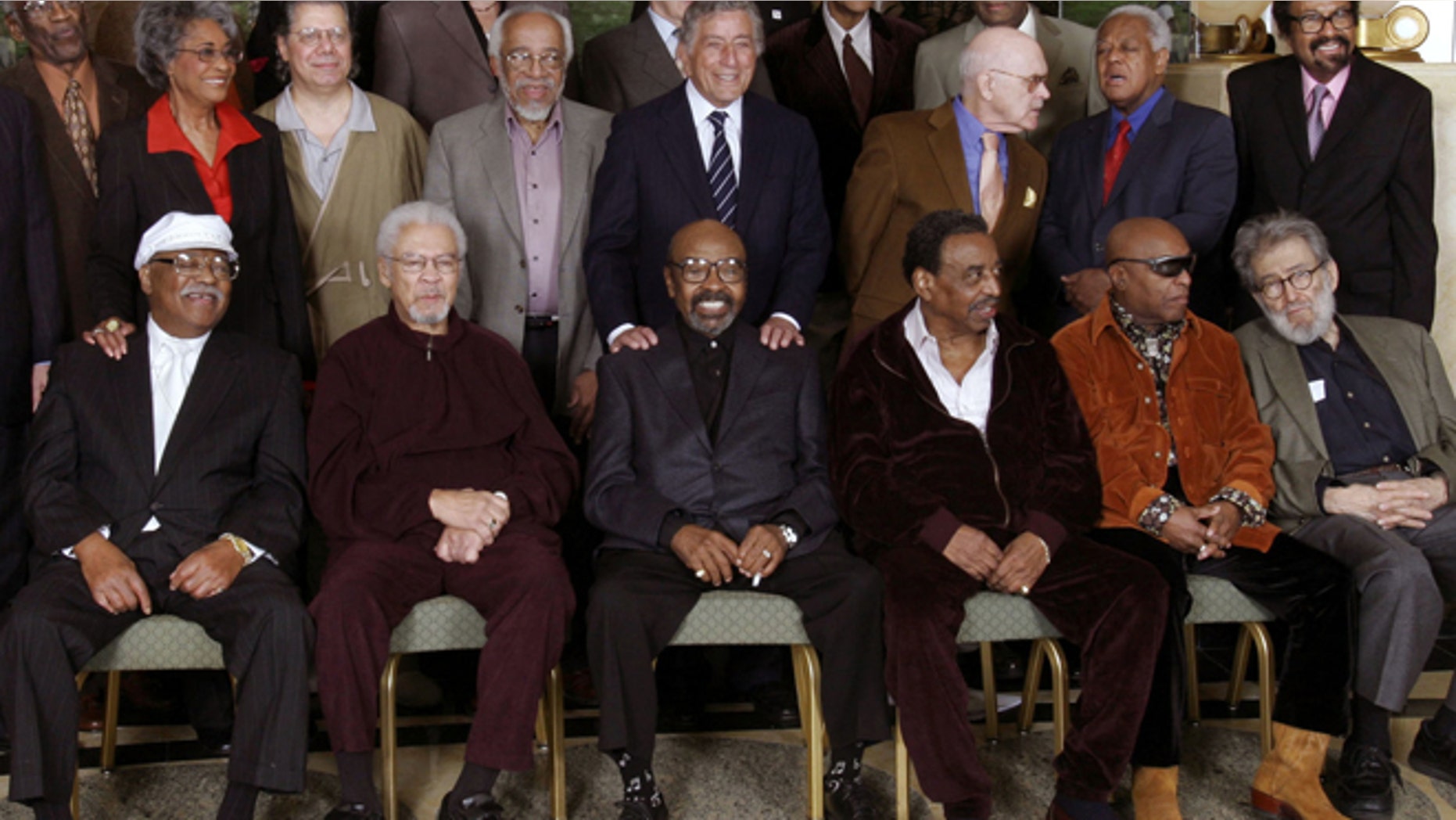 Columnist Nat Hentoff (foreground right) died at age 91. Here he poses with a group of jazz legends in 2006.