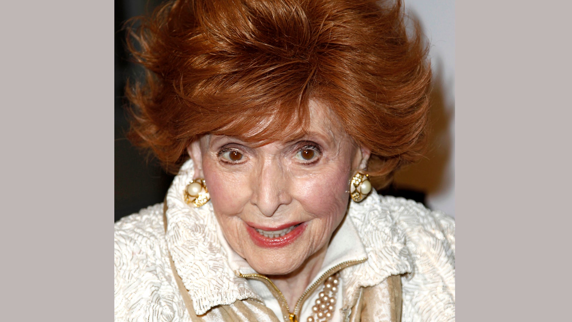 In this March 1, 2012 file photo, actress Patricia Barry arrives at the Academy of Television Arts and Sciences 21st Annual Hall of Fame Gala in Beverly Hills, Calif.