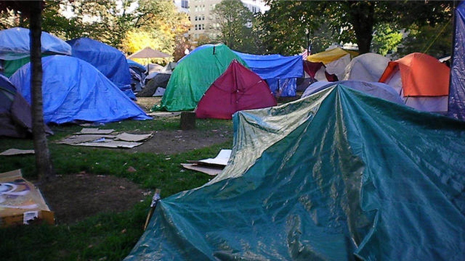Nov. 24, 2011: Occupy D.C. protesters' tents at McPherson Square park in Washington, D.C.
