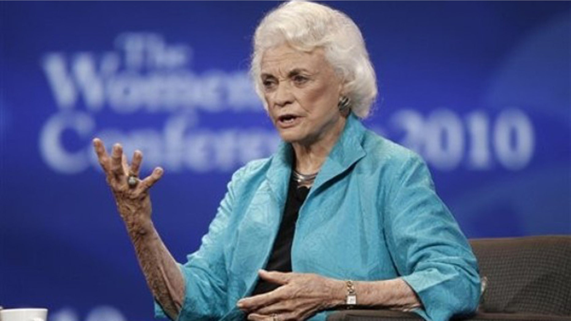Former Supreme Court Justice Sandra Day O'Connor speaks at the Women's Conference Oct. 26, 2010, in Long Beach, Calif.