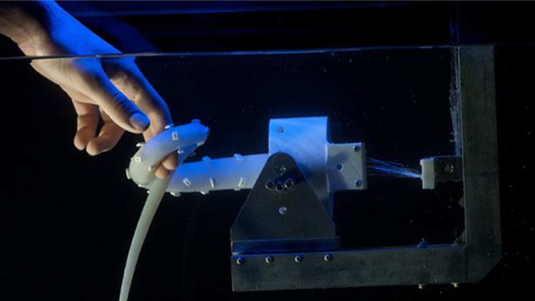 The robotic prototype is approximately 17 inches long and modeled after a real octopus that inhabits the Mediterranean.