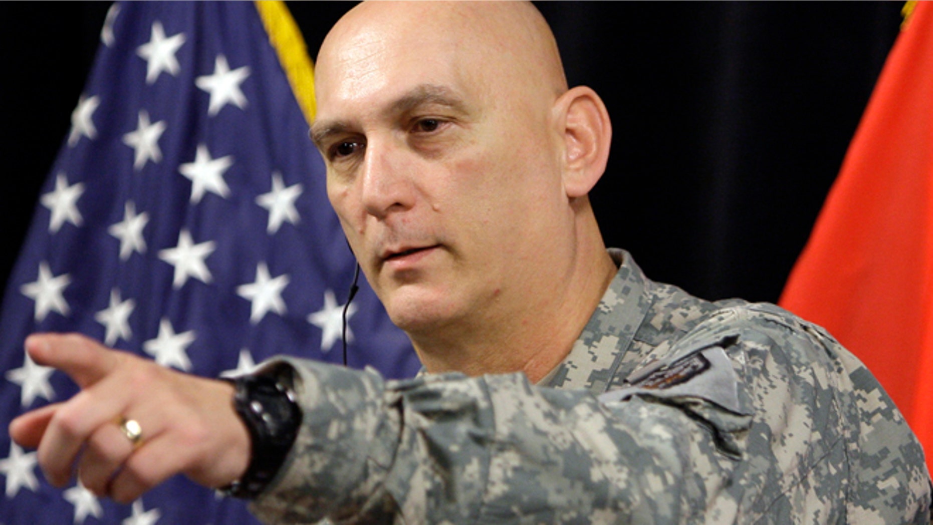 In this Jan. 1, 2010 file photo, Gen. Ray Odierno is shown at a news conference at Camp Victory in Baghdad.