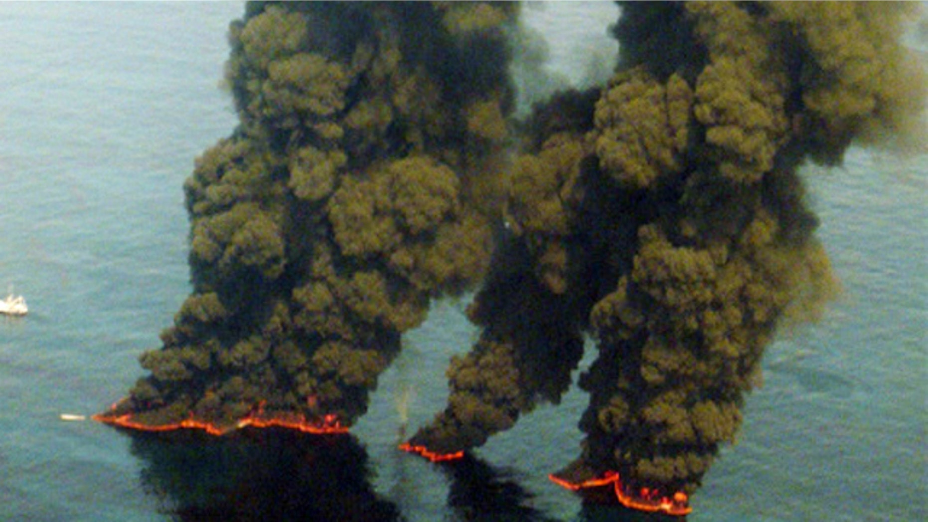 May 2010 FILE: An aerial view of oil being burned from the Deepwater Horizon incident.