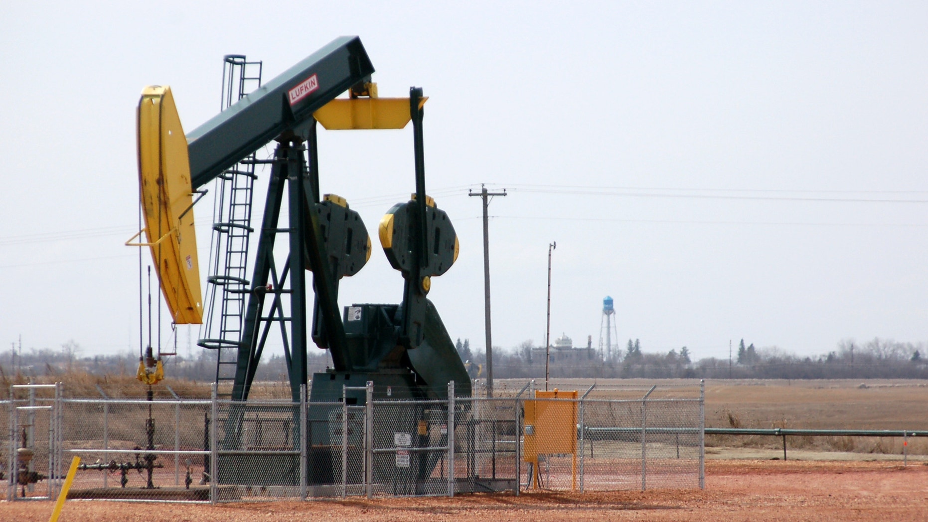 April 7, 2010: One of the many oil pumps scattered near Stanley, N.D. Oil has brought economic prosperity and scores of oilmen to western North Dakota, but now the Williston City Commission has approved the first reading of an ordinance that would make it illegal to live in a camper within city limits. (AP)