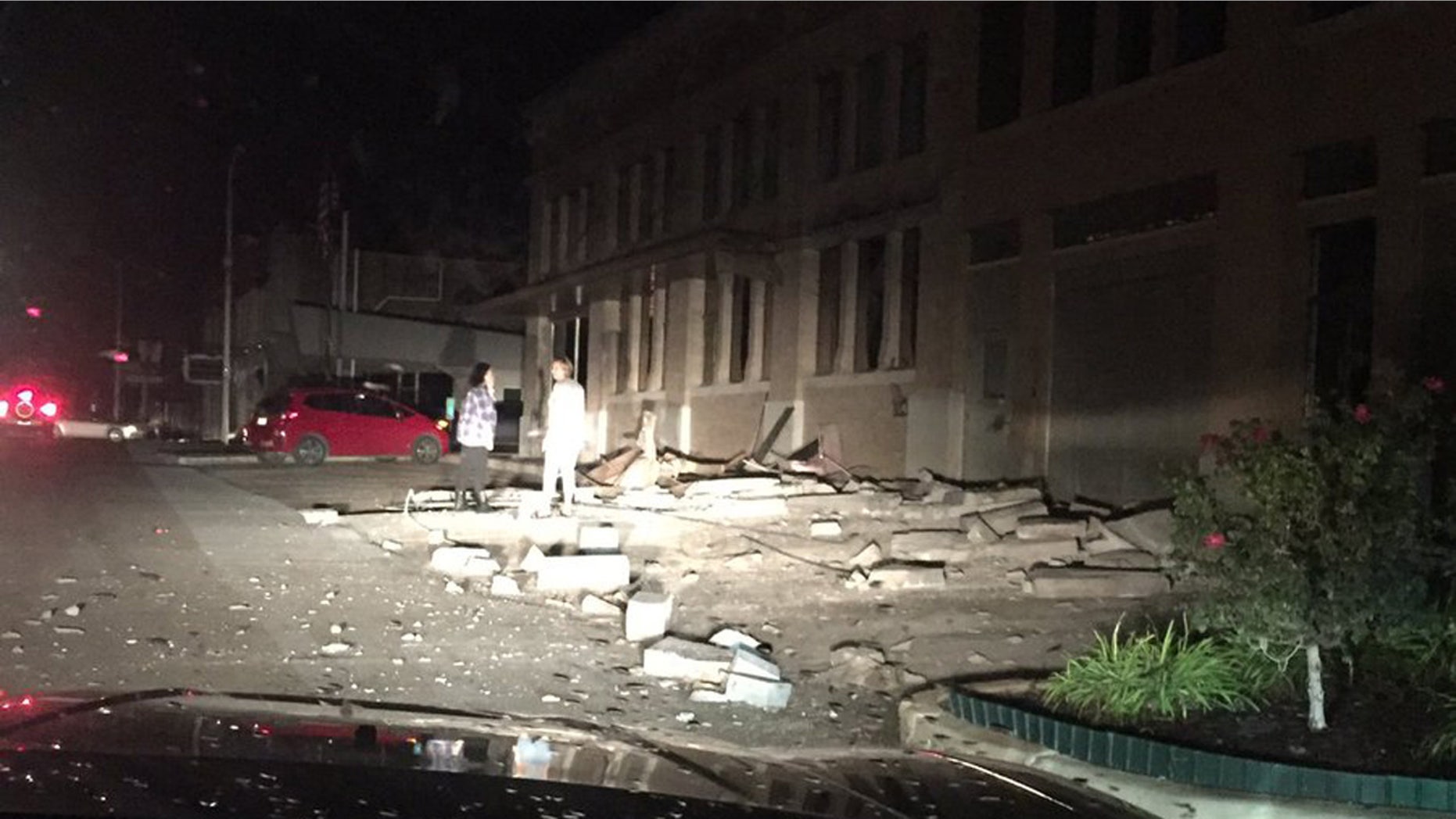Earthquake damage in Cushing, Oklahoma.