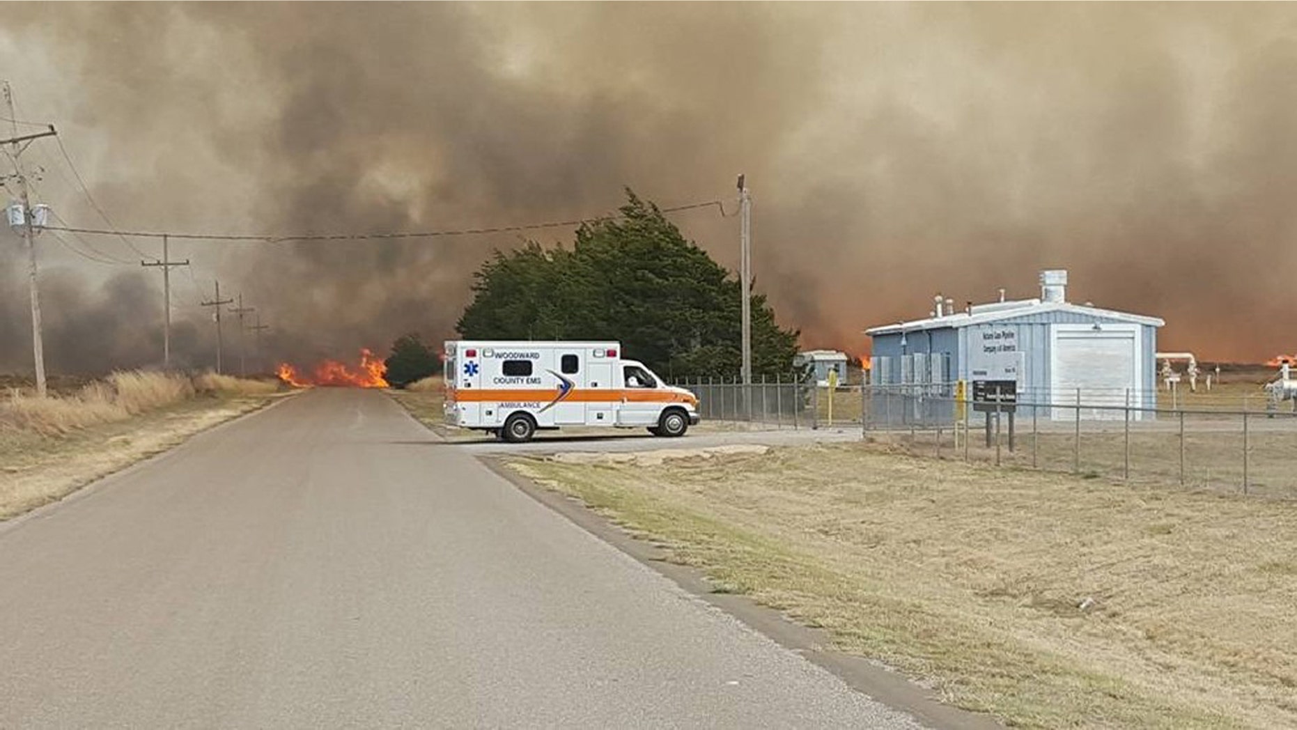 April 5, 2016: A wildfire burns near Woodward, Okla.