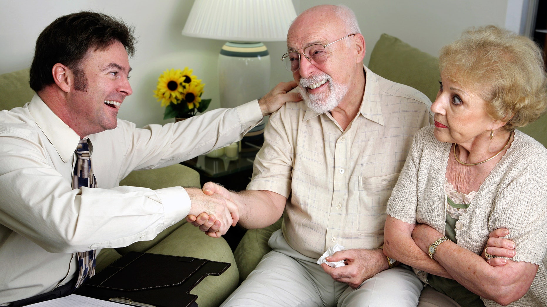 Elderly couple signed agreement
