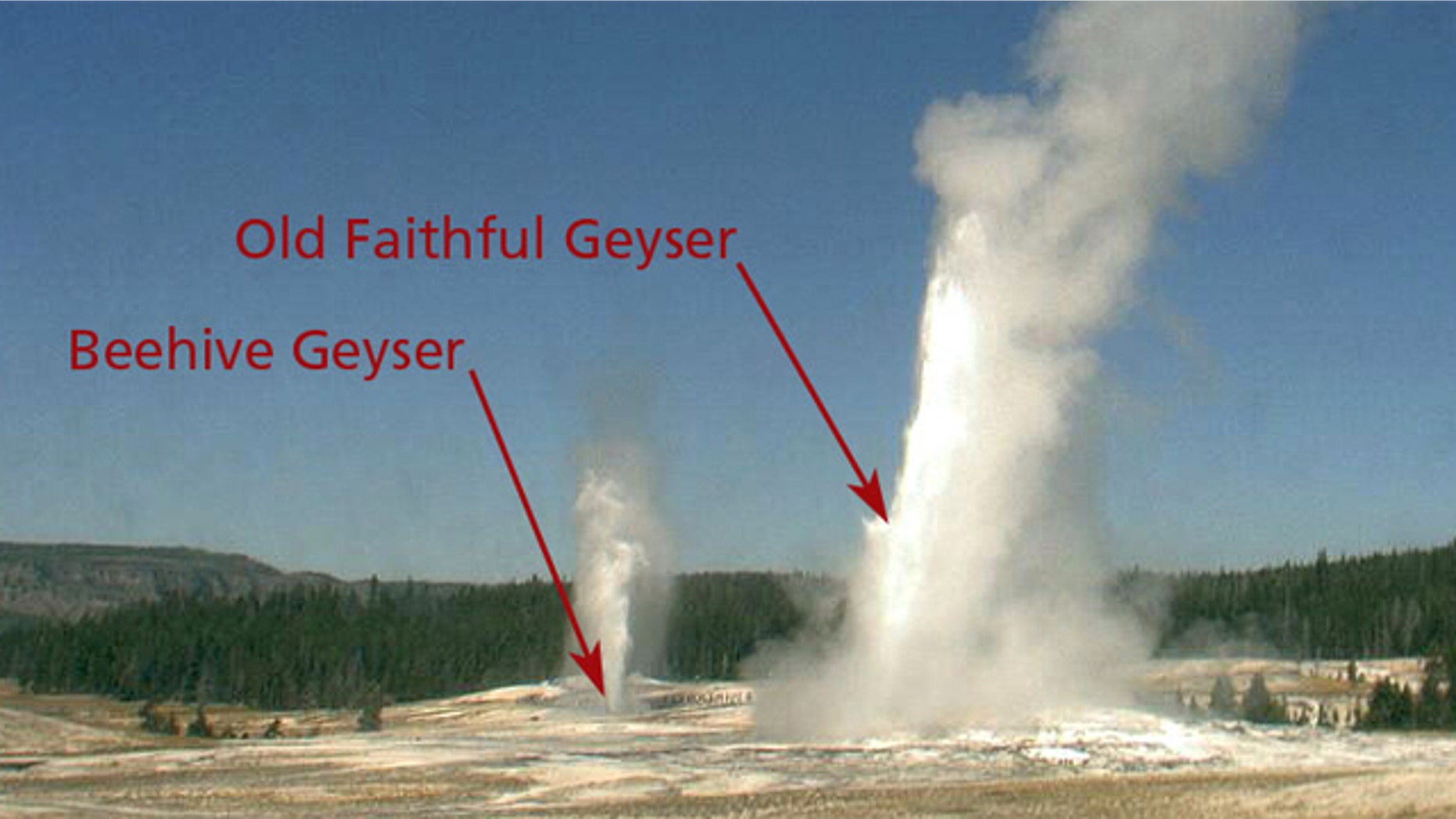 Yellowstone's iconic geyser caught erupting on the Old Faithful Webcam