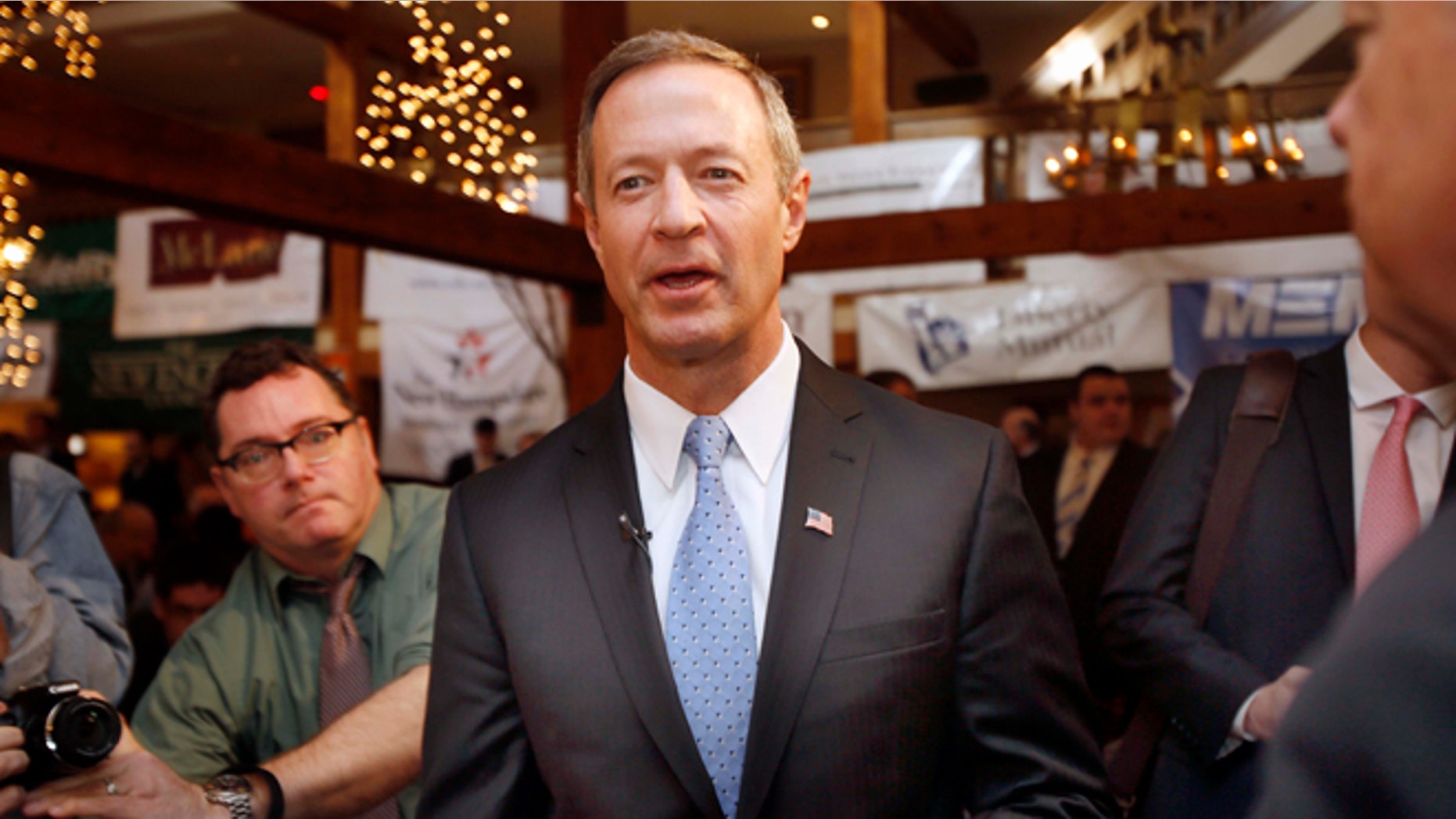 March 31, 2015: Former Maryland Gov. Martin O'Malley arrives for a Politics and Eggs breakfast with area business leaders in Bedford, N.H.