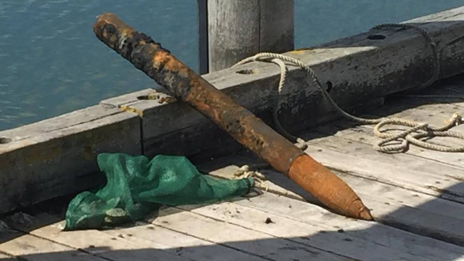 The fishermen found the missile while searching for clams, Lt. Higgins said.