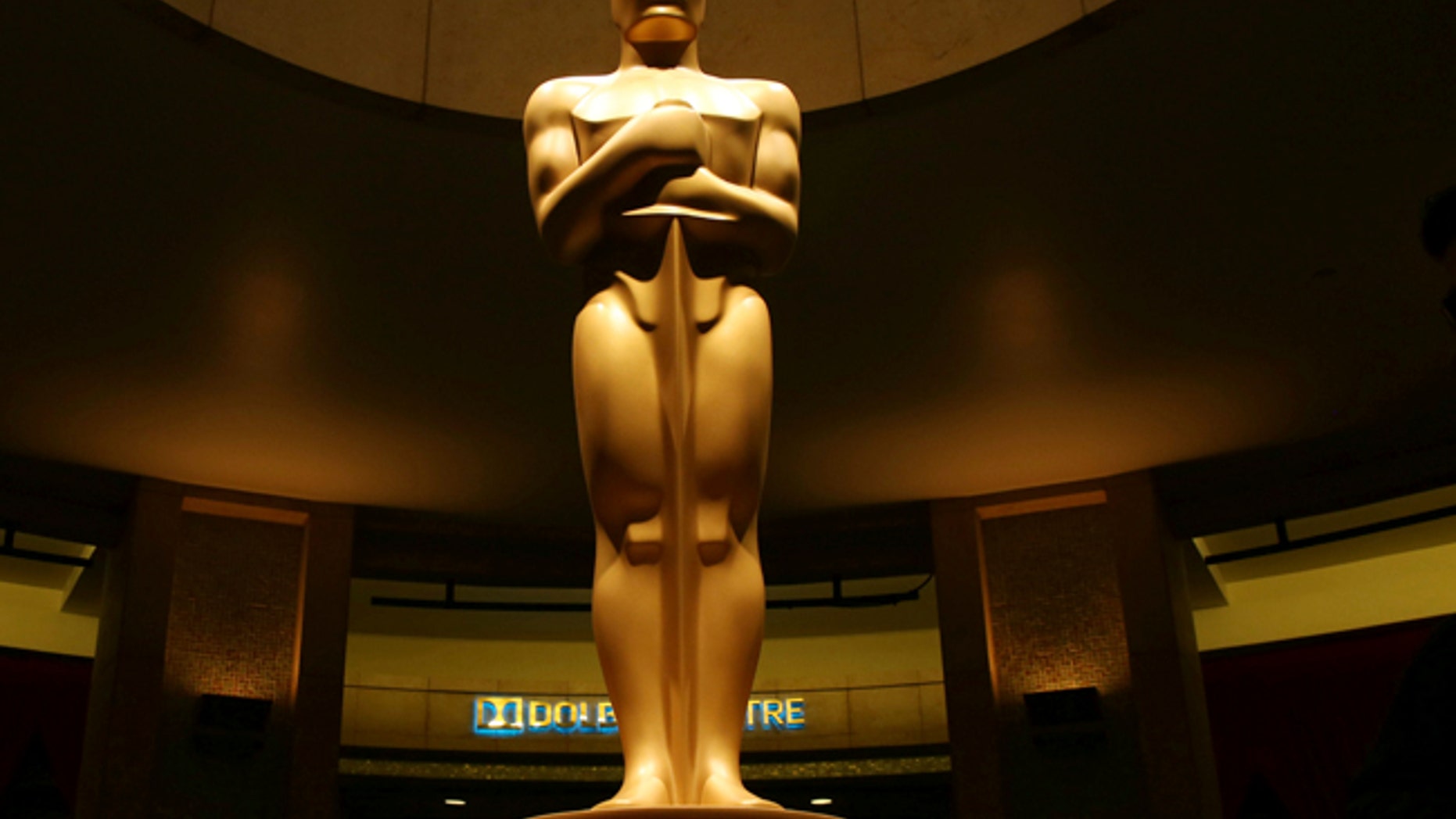 FILE - This Feb. 21, 2015 file photo shows an Oscar statue as preparations are made for the 87th Academy Awards in Los Angeles. The 89th Academy Awards will be held on Sunday. (Photo by Matt Sayles/Invision/AP, File)