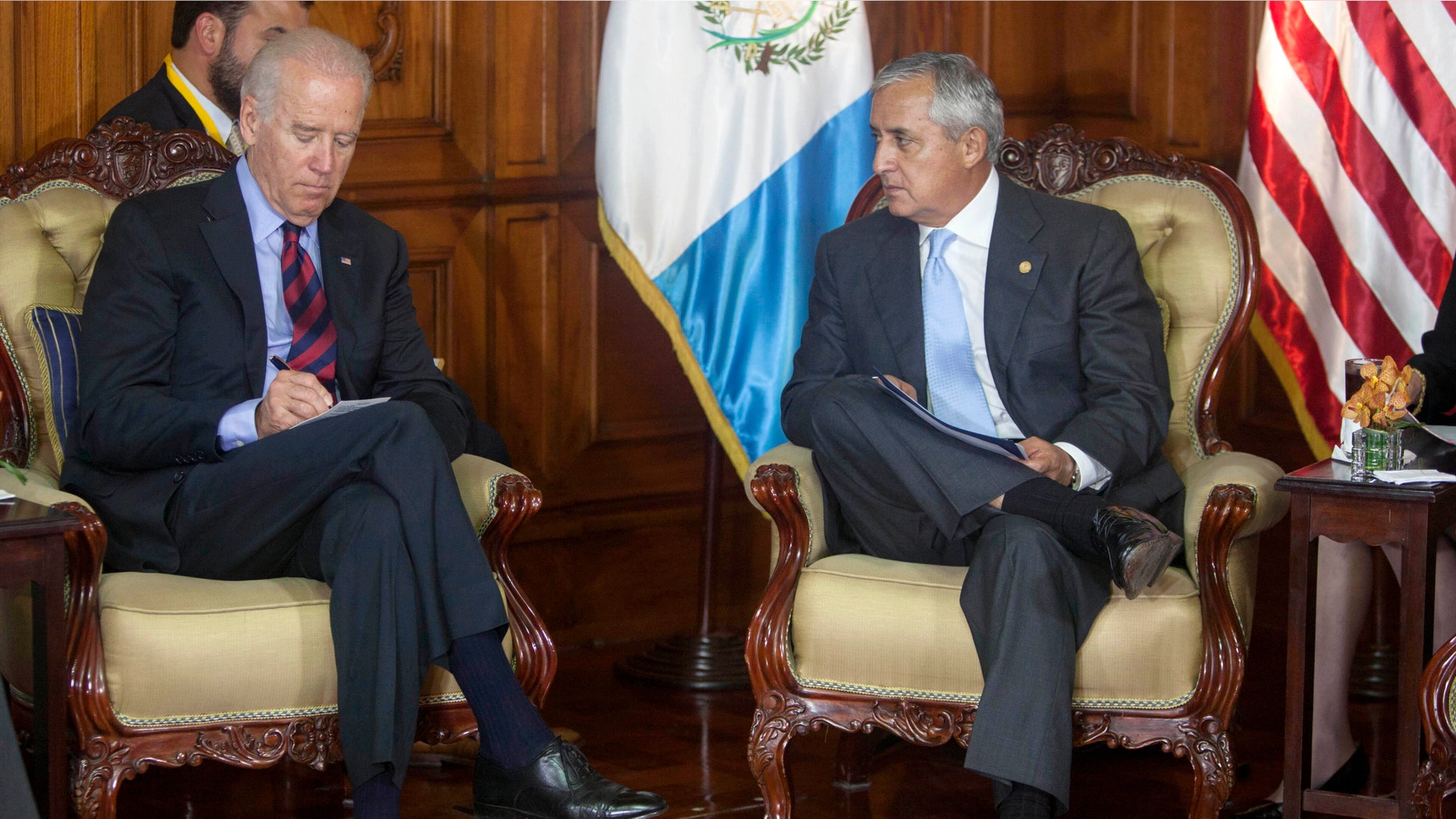 U.S. Vice President Joe Biden and Guatemala's President Otto Perez Molina in Guatemala City, Friday, June 20, 2014.
