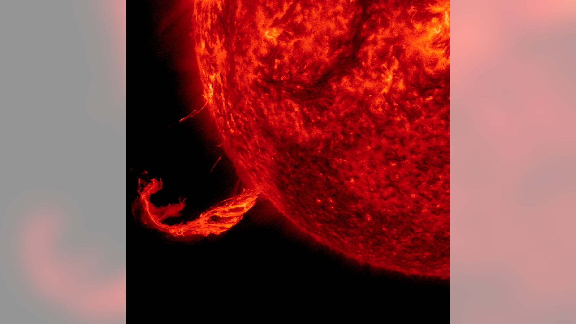 The sun blasted out a coronal mass ejection (CME), along with part of a solar filament, over a 3-hour period on Feb. 24, 2015.