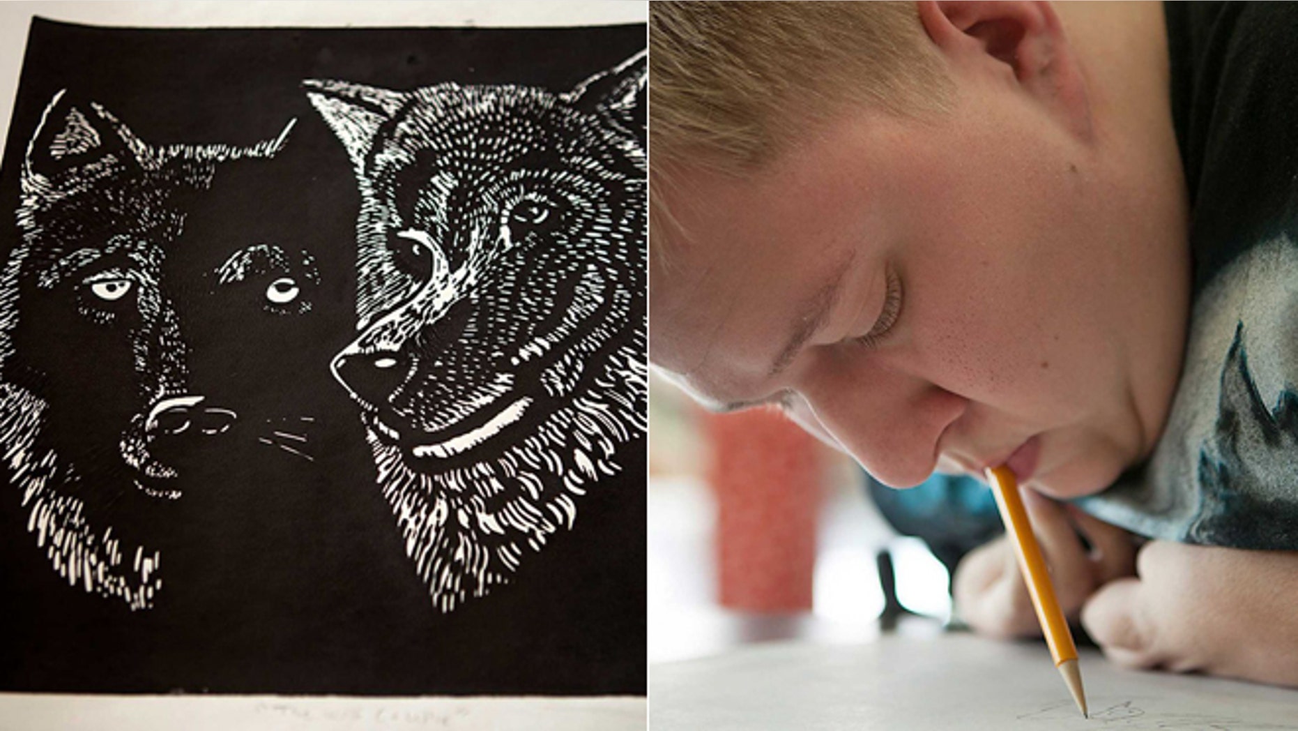 Chance Smith, 17, has taken art classes since he was in sixth grade. Due to a rare condition called arthrogryposis that affects his joints, Chase paints and draws his art with his mouth.