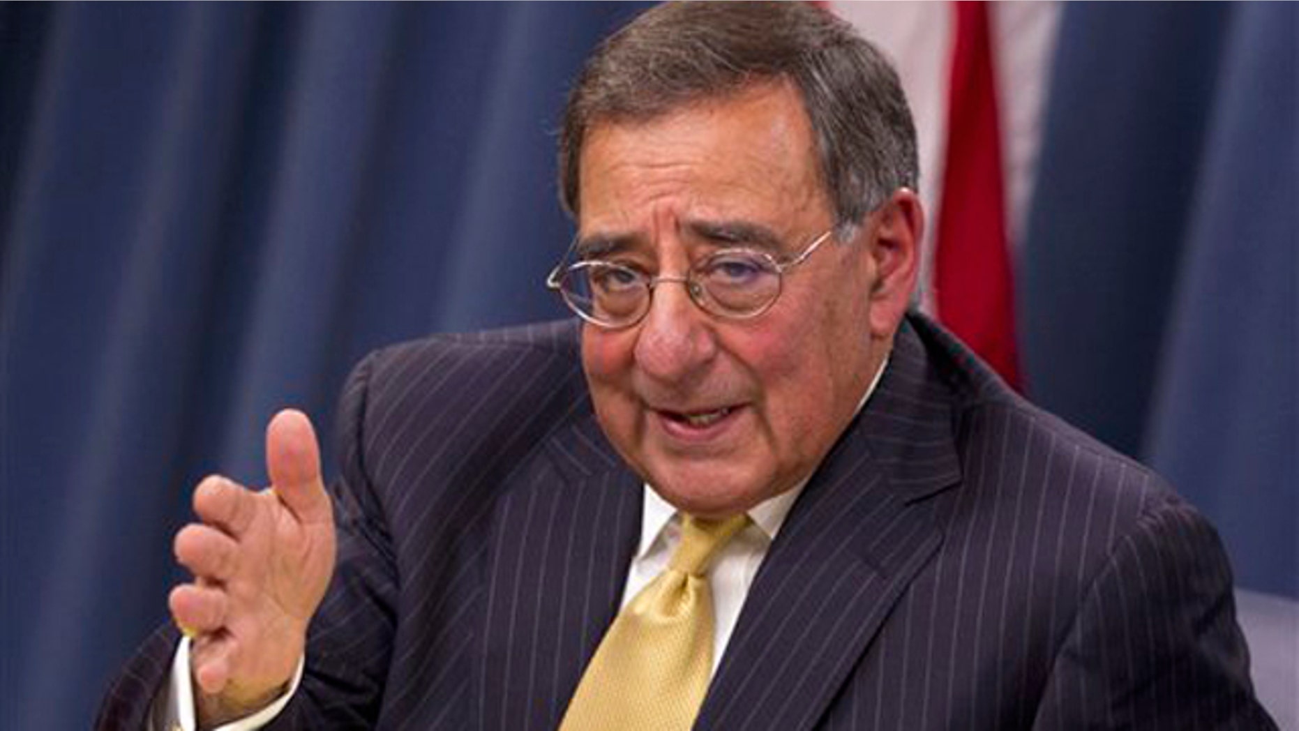 Nov. 10, 2011: Defense Secretary Leon Panetta gestures during a news conference at the Pentagon.