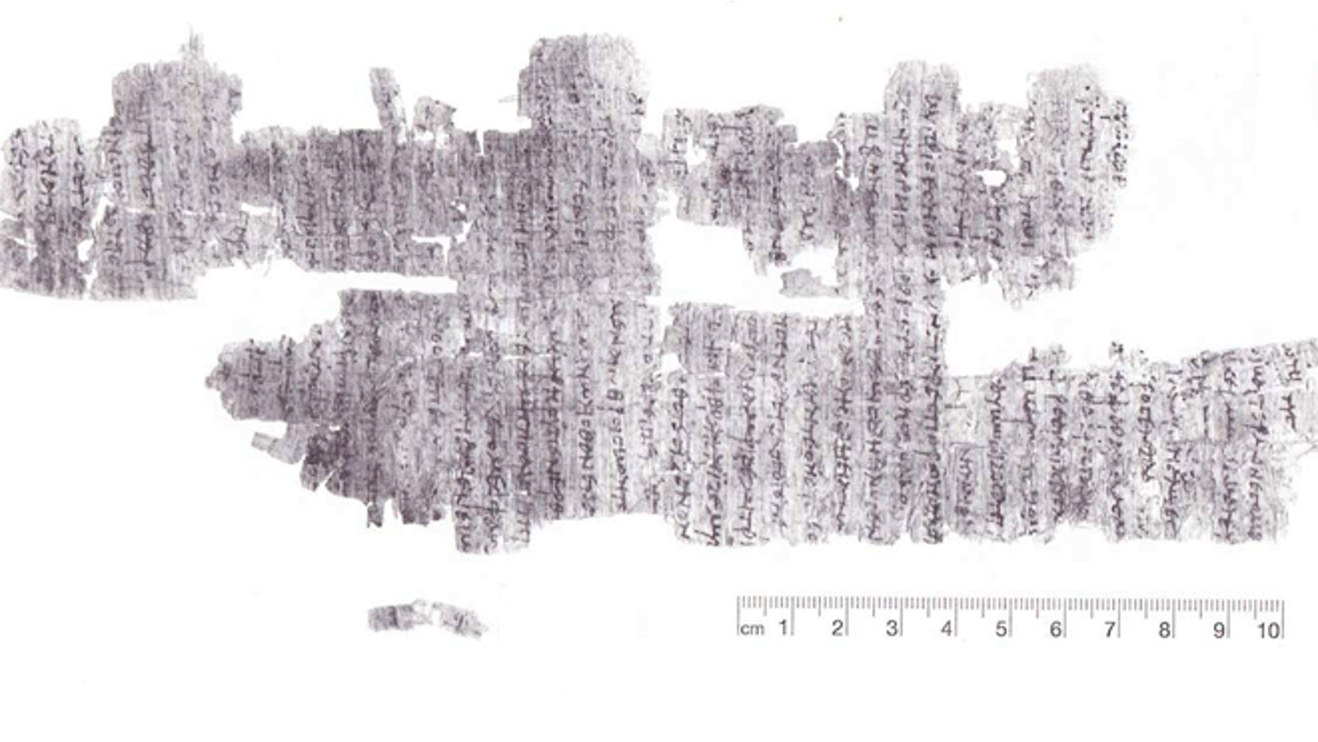 The back of the newly deciphered papyrus. It wasn't unusual in the ancient world for texts to be written on both sides.