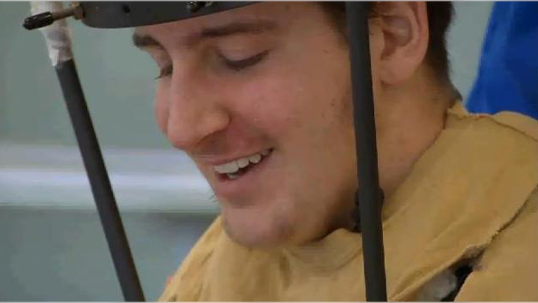 Dillon Borowicz during physical therapy