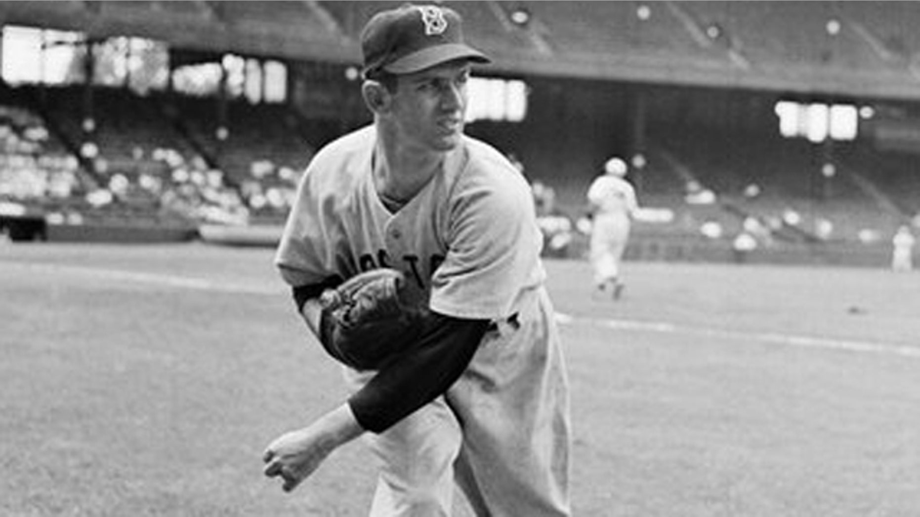 June 9, 1949: In this file photo, Boston Red Sox pitcher Mel Parnell warms up before a game in St. Louis. Parnell, the left-handed pitcher who faced the infamous Green Monster at Fenway Park and some of the best hitters of the 1940s and early 1950s, has died at age 89.
