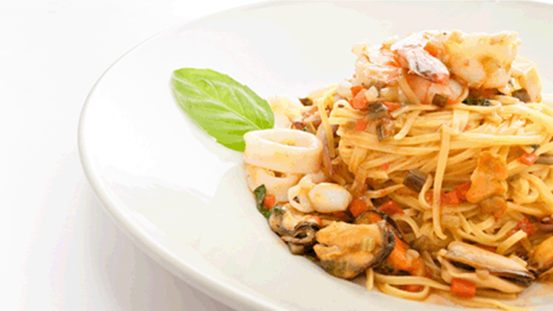A pasta dish served with calamari served at Buonanotte in Montreal.