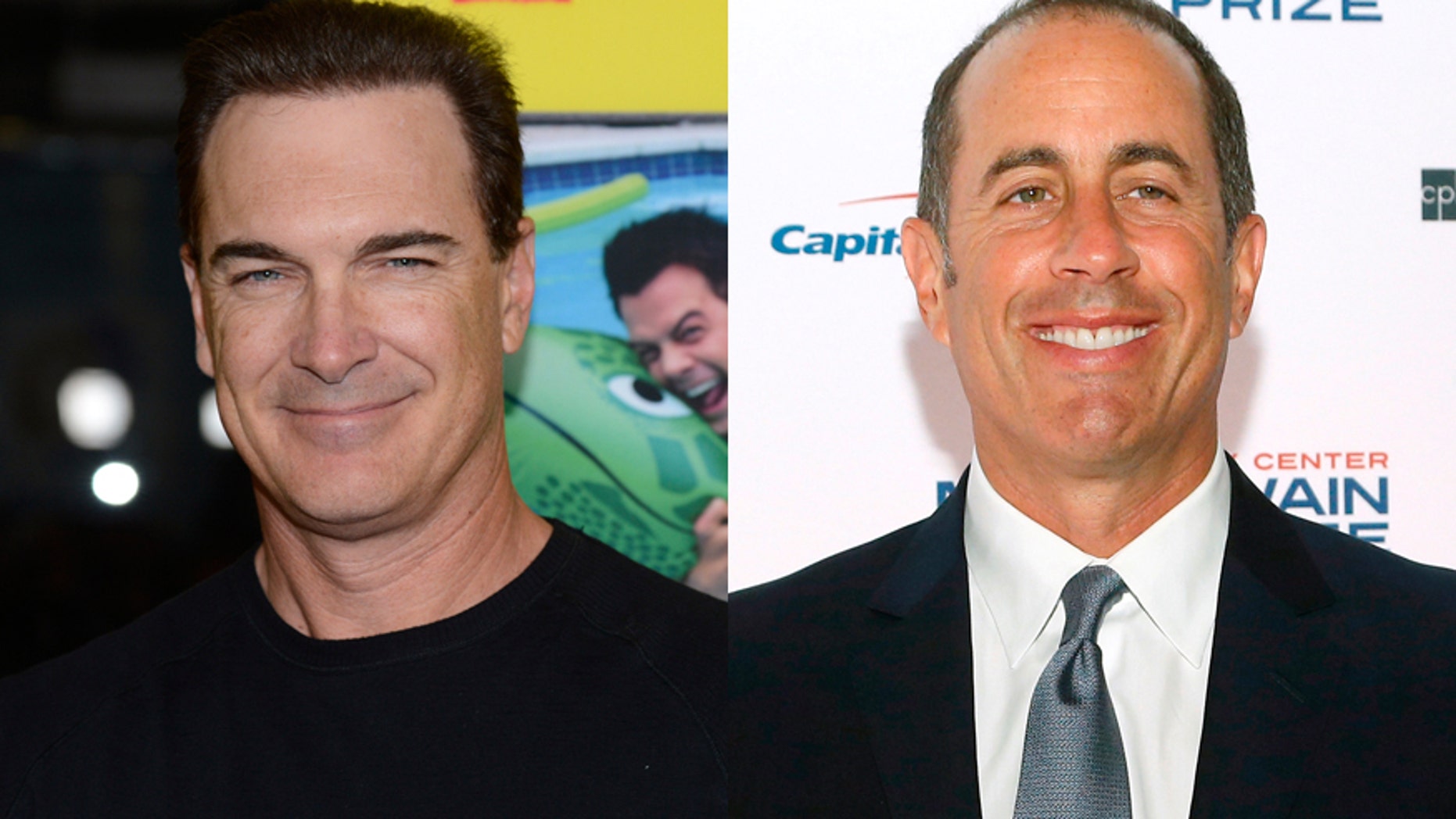 Actor Patrick Warburton (left) and comedian Jerry Seinfeld.