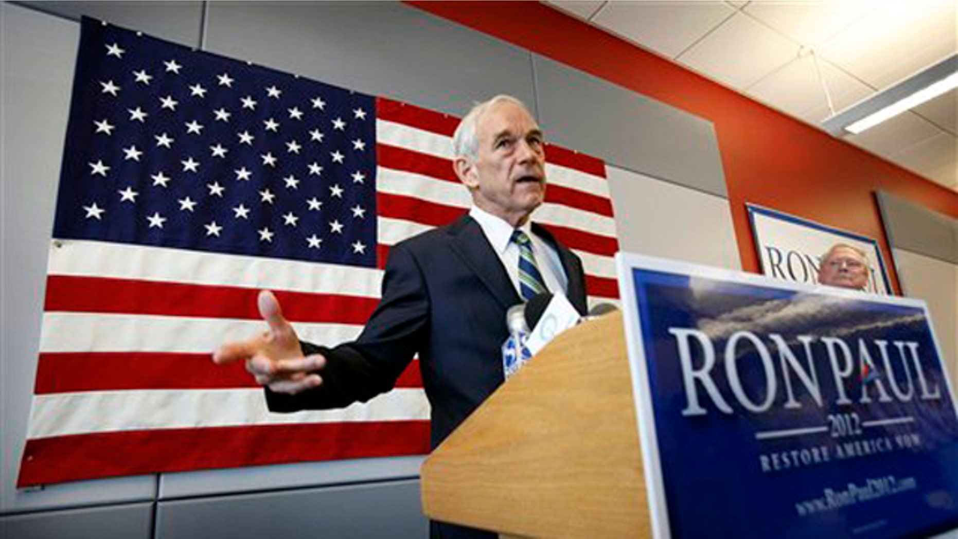 Rep. Ron Paul speaks during a news conference at his newly opened Iowa campaign office May 10 in Ankeny, Iowa.