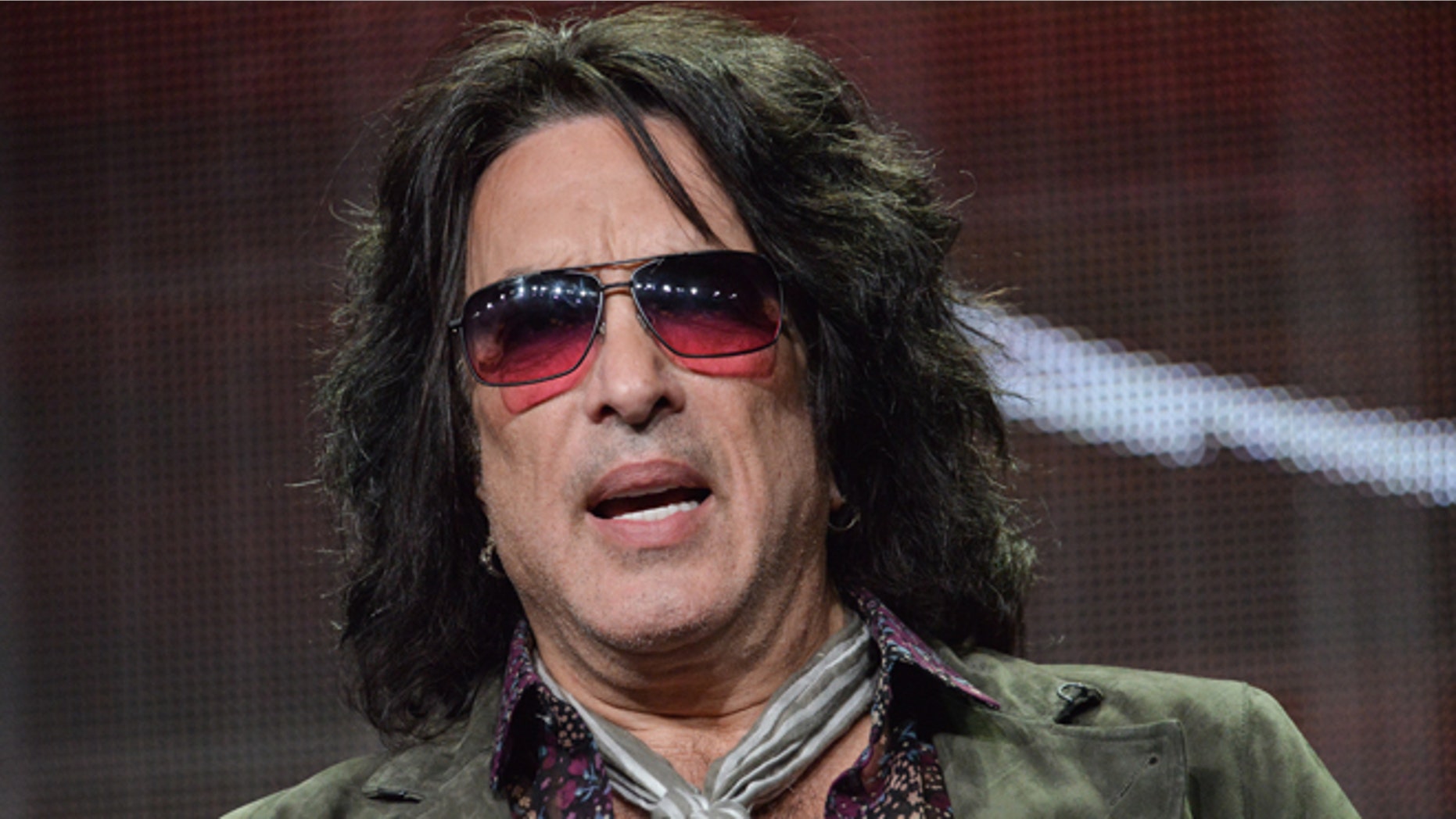 July 11, 2014. Paul Stanley speaking onstage in Los Angeles.