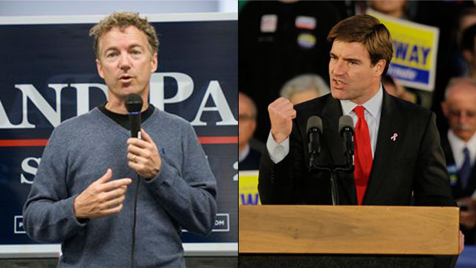 Shown here are Kentucky Republican Senate nominee Rand Paul, left, and Democratic nominee Jack Conway. (AP Photos)