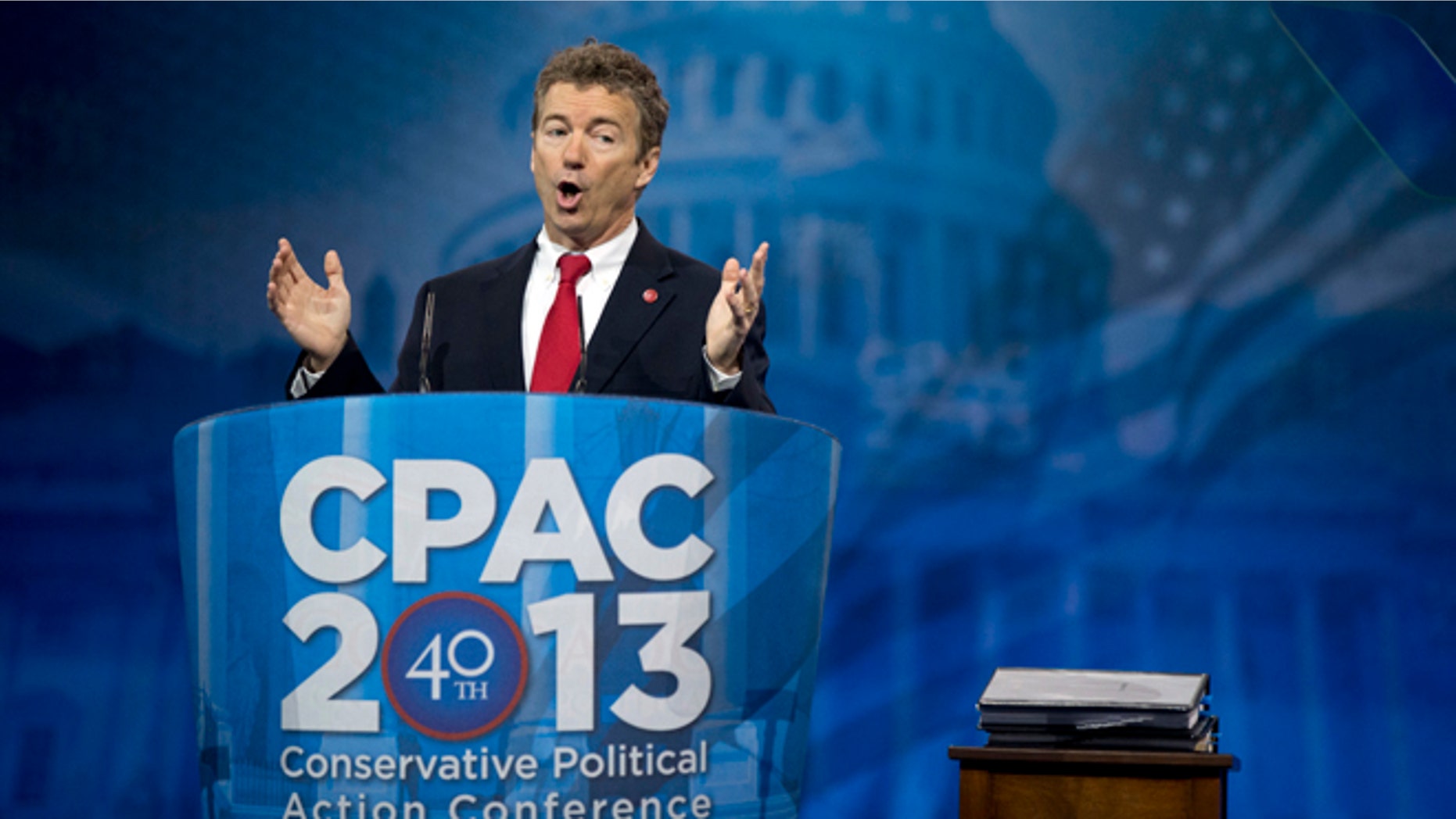FILE: March 14, 2013: Sen. Rand Paul, R-Ky., speaks at the 40th annual Conservative Political Action Conference in National Harbor, Md.