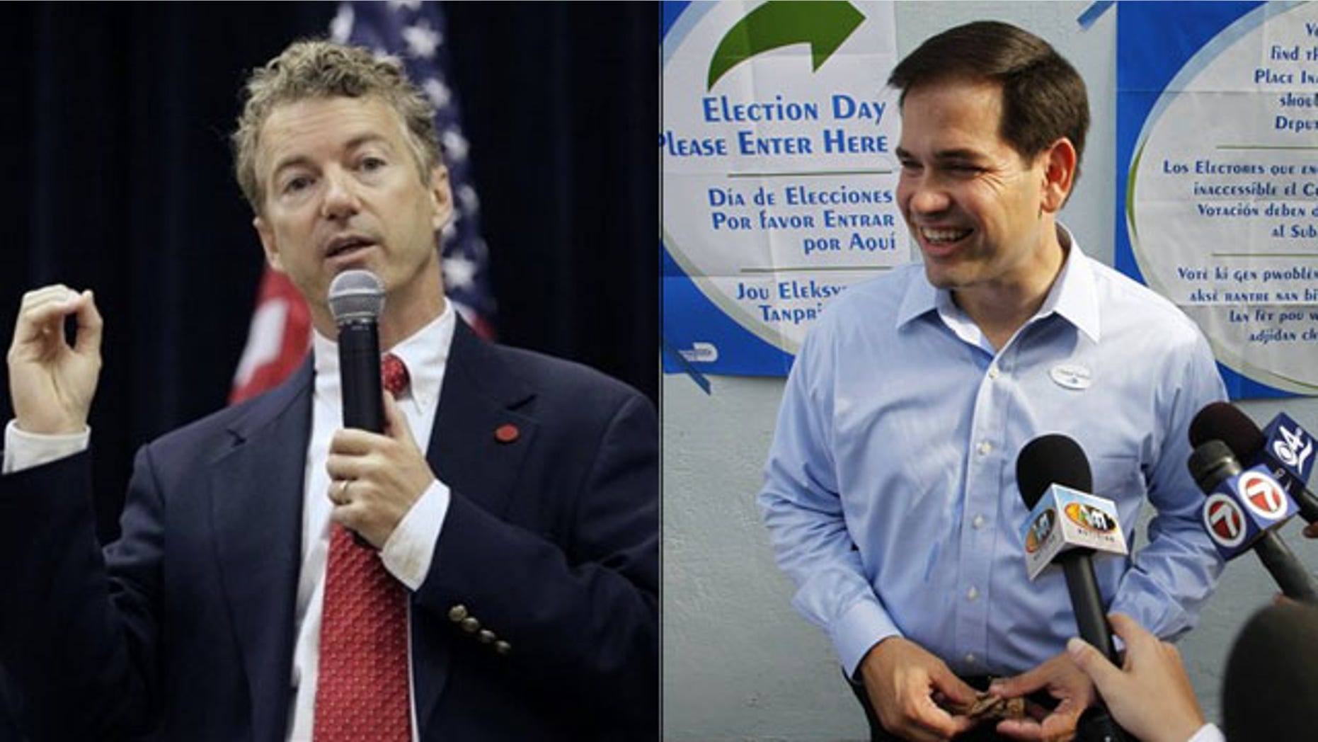 Shown here are Kentucky GOP Senate nominee Rand Paul, left, and Florida GOP Senate nominee Marco Rubio. (AP/Reuters Photos)