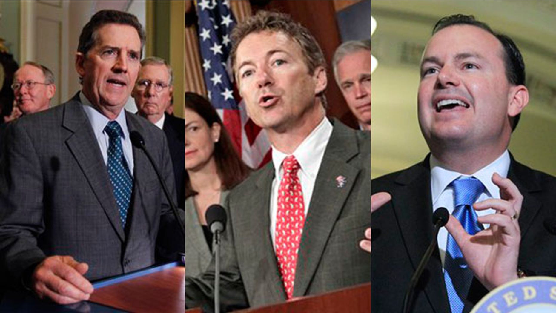 Shown here are Sens. Jim DeMint, left; Rand Paul, center; and Mike Lee.