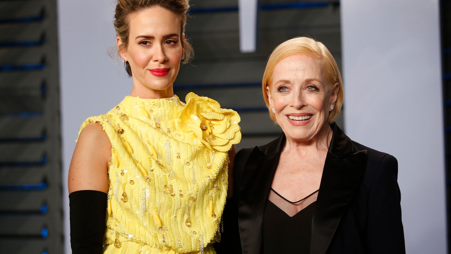 Actresses Sarah Paulson (L) and Holland Taylor have been dating for about two years now.