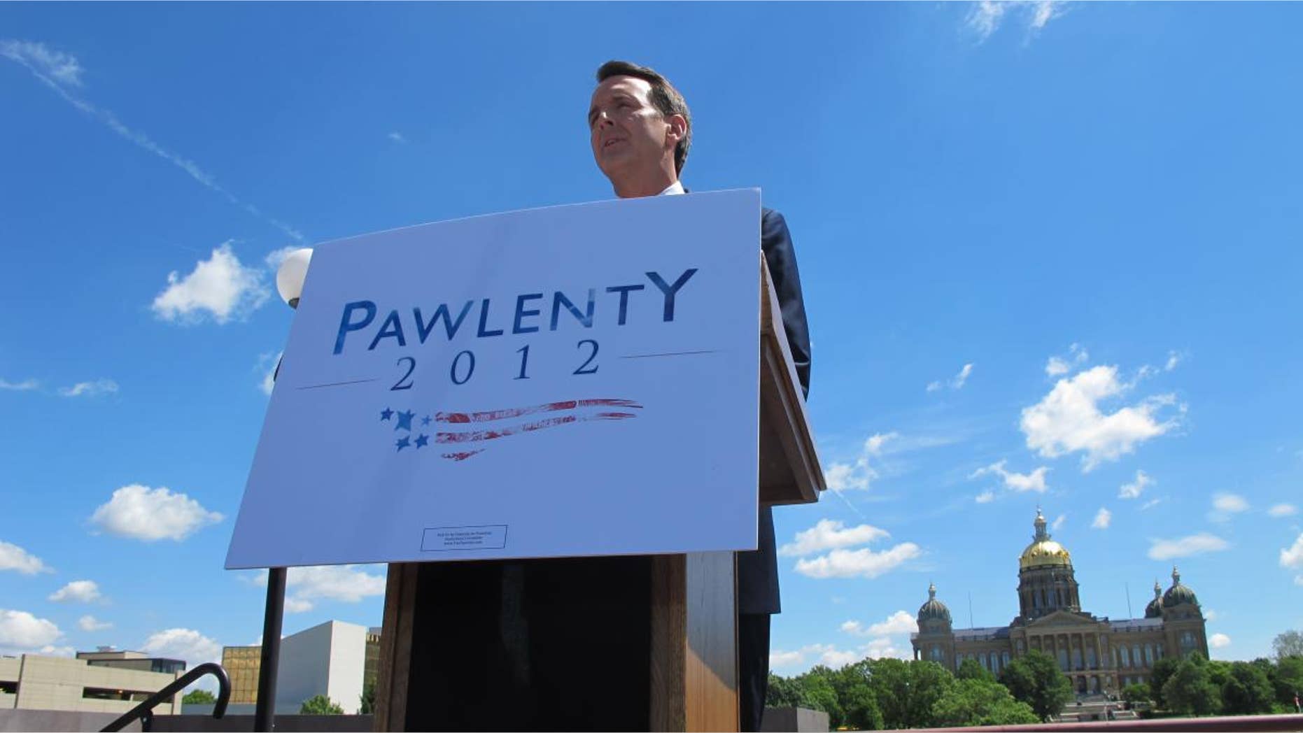 Former Gov. Tim Pawlenty announces he's running for president in Des Moines, IA Monday, May 23, 2011 (Fox News Photo)